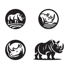 Rhinoceros Design, Animal Logo Design, Vector, Illustration
