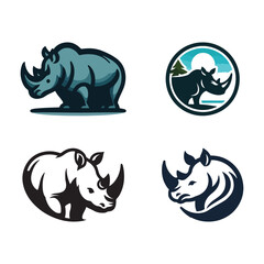 Rhinoceros Design, Animal Logo Design, Vector, Illustration
