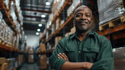 Fototapeta premium The confident warehouse worker