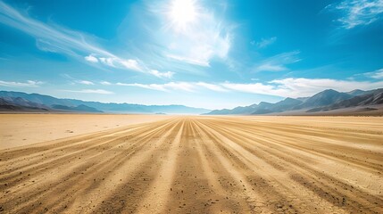 Realistic desert landscape. Beautiful view on realistic sand dunes. Made with generative ai