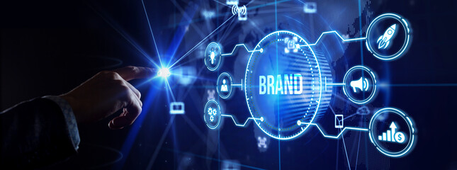 Brand development marketing strategy concept. Business, technology, internet and networking concept.