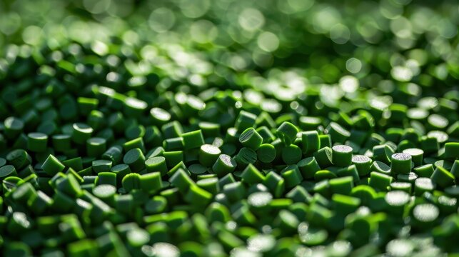 Green Plastic Polymer Granules