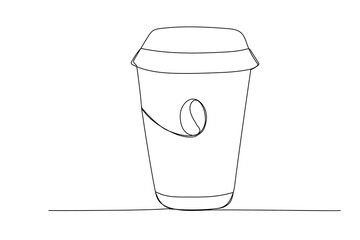 One line coffee to go. Continuous line sketch