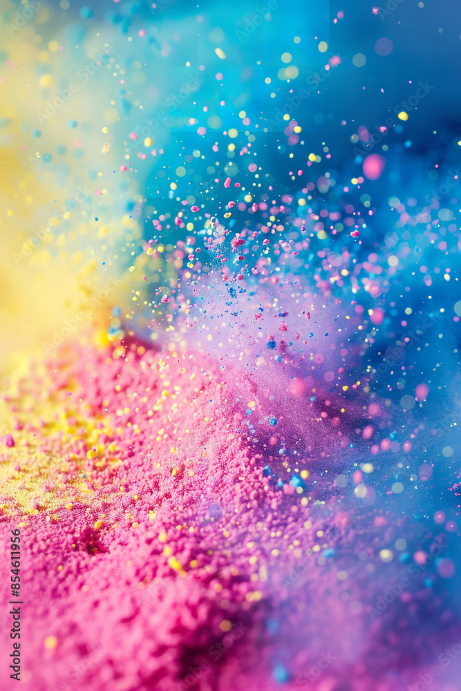 Canvas Prints abstract art featuring layers of colored powder in soft focus