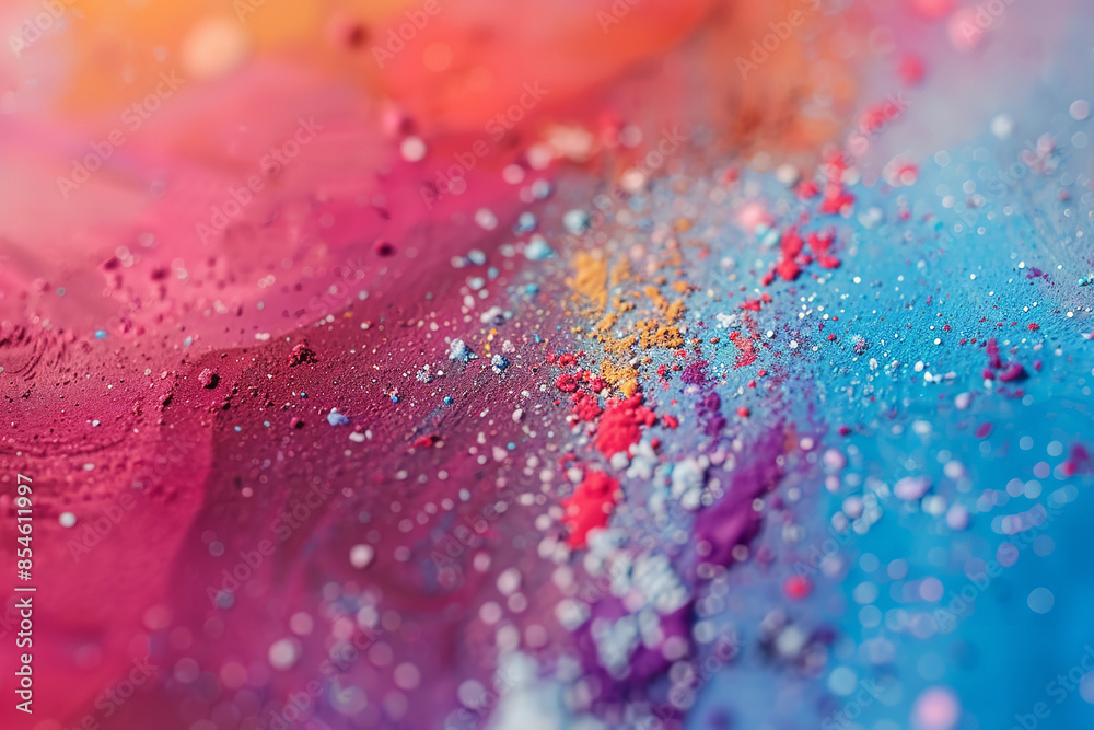 Sticker Abstract Art Featuring Layers of Colored Powder in Soft Focus  