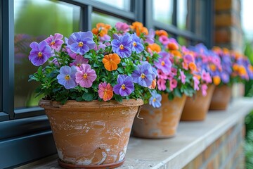 Pots with plants colorful flowers inspiration ideas
