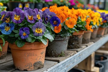 Pots with plants colorful flowers inspiration ideas