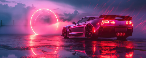 Race car wallpaper. Modern luxury sports car banner