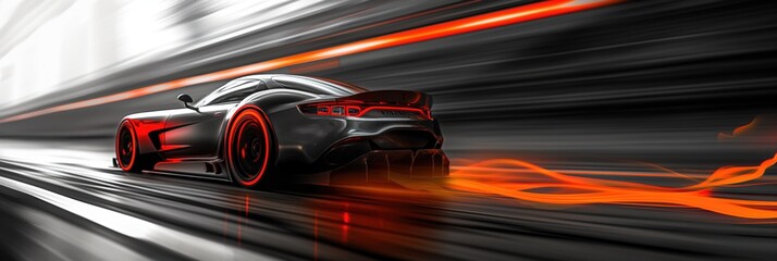 Race car wallpaper. Modern luxury sports car banner