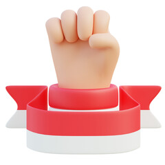Fist Hand with Indonesian Flag