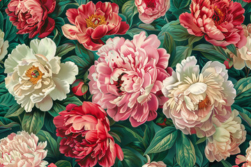 seamless botanical vintage floral pattern texture illustration