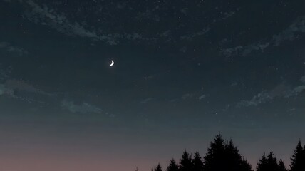 time lapse of clouds and moon, ai generated