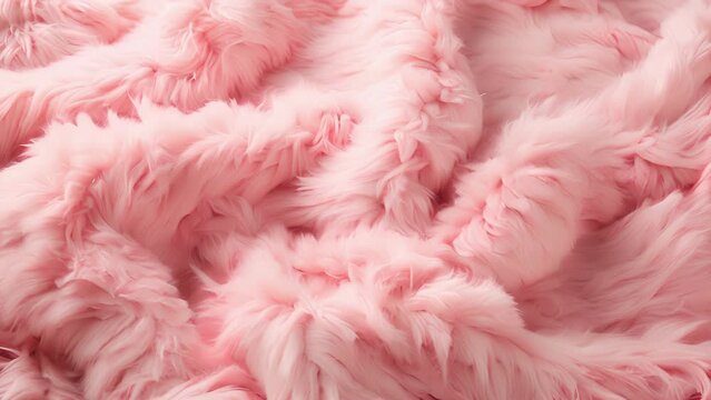 Pale pink faux fur with longer strands and a silky feel reminiscent of a luxurious bear.