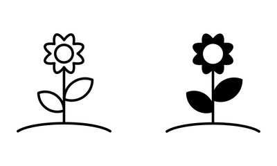 spring flower, sunflower icon vector