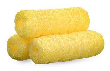 Hole corn snack isolated on white background