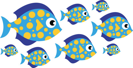 Group Of Fishes Illustration