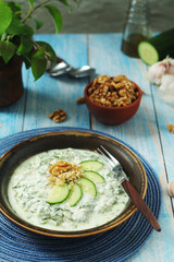 A traditional dish of Bulgarian cuisine - Snezhanka salad