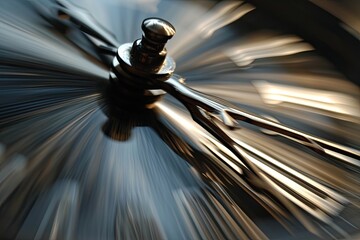 Clock hands moving fast, blurred by the quick motion, passing time concept