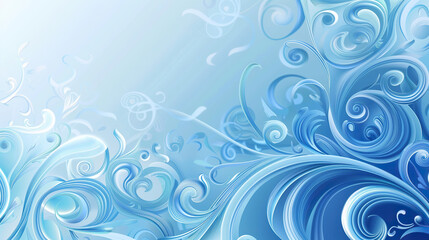 Abstract blue swirls and circles pattern on a vintage-style background