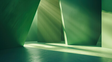 I imagined an abstract green background with a spotlight, featuring a textured design that includes light and dark green waves and lines, creating a dynamic and futuristic pattern
