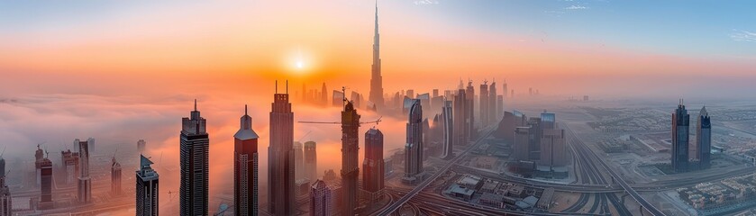 Obraz premium Dubai City At Sunrise