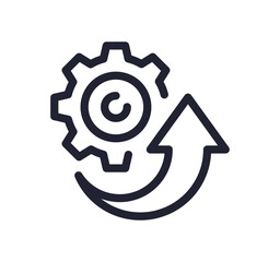 Gear wheel related icon outline and linear vector.
