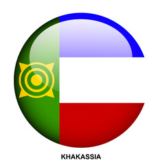 Fototapeta premium KHAKASSIA flag button on white background