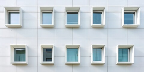 Fototapeta premium Nine Windows in a Modern Facade