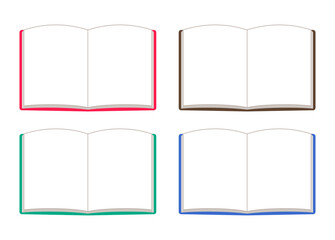 シンプルな開いた本（ノート）のイラスト_Simple open book (notebook) illustration frame