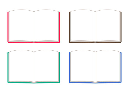 シンプルな開いた本（ノート）のイラスト_Simple open book (notebook) illustration frame
