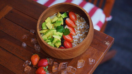fresh avocado smoothie bowl
