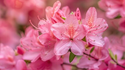 Pink Western Azalea Rhododendron occidentale flowers in close up bloom
