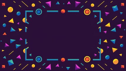 Fototapeta premium Vibrant 80's inspired design with colorful shapes and copy space - retro nostalgia - playful creativity