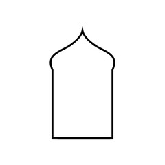Arabian window icon vector. Window illustration sign. Arabic style symbol or logo.