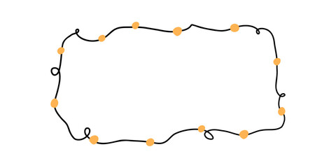 The garland is painted by hand. Holiday, party, coziness, frame. Vector illustration in flat style.