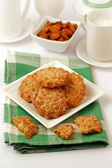 Almonds and orange pastries.