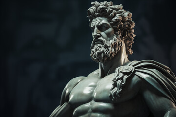 Bust of Greek statue. Topics related to Greek antiquity. Greek sculpture. History of Greece.