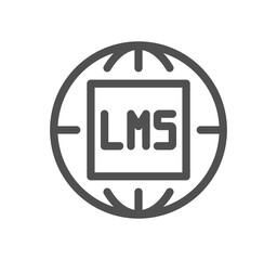 Learning management system related icon outline and linear vector.

