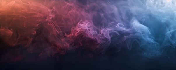 Fototapeta premium Abstract colorful smoke background with red, purple, and blue hues swirling together in a mysterious and artistic pattern.