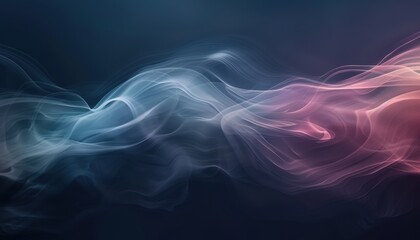 Abstract multicolor smoke wave on dark background, capturing fluid motion and ethereal beauty, perfect for artistic and creative projects.