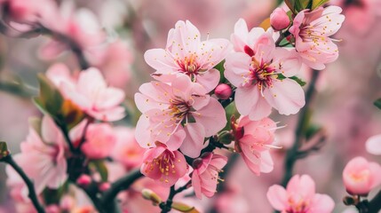 Obraz premium Pink peach Kiku in bloom