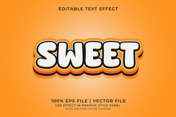 3d text effect Sweet editable vector
