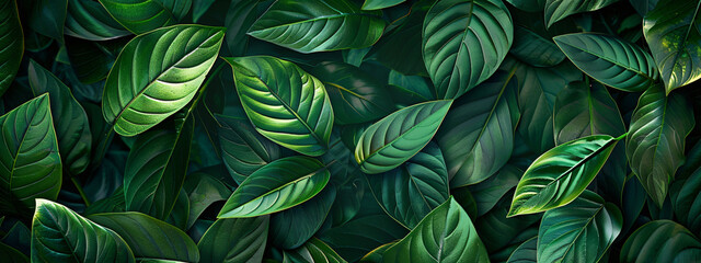 close up shot, plant in the forest garden,  green leaf background textured, micro tropical nature background
