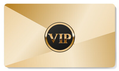 Golden premium VIP card with gold elements. Vector