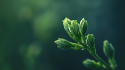 Close-up of green plant bud with soft background, symbolizing growth and new beginnings. Ideal for nature-themed projects and organic content.
