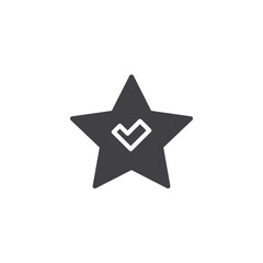 Star with a checkmark vector icon