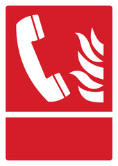 ISO fire prevention safety sign size fire emergency telephone your custom message here portrait size a4/a3/a2/a1
