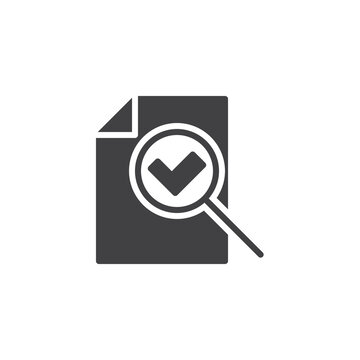 document check mark magnifying glass icon clip art preview