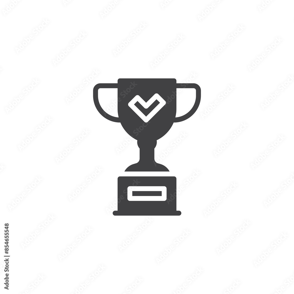 Wall mural Trophy with a checkmark vector icon