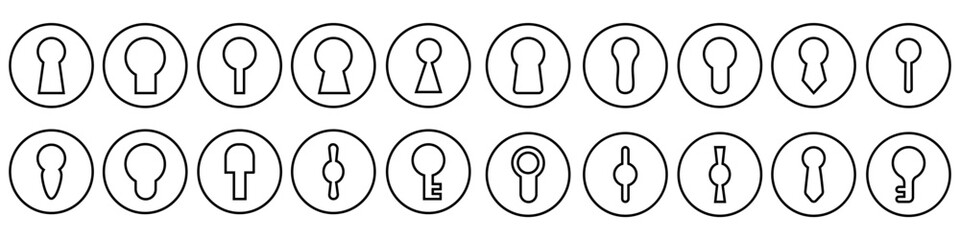 Keyhole vector icon set. Lock illustration sign collection. Key symbol or logo.